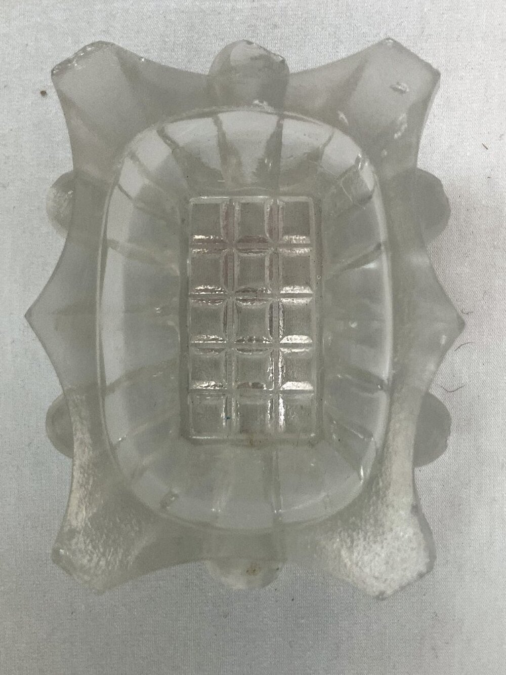 Vintage Crystal Cut Glass Geometric SaltCellar Dish